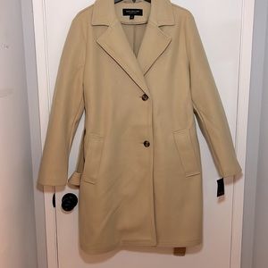 NWT Marc New York Andrew Marc tan 2 button belted coat